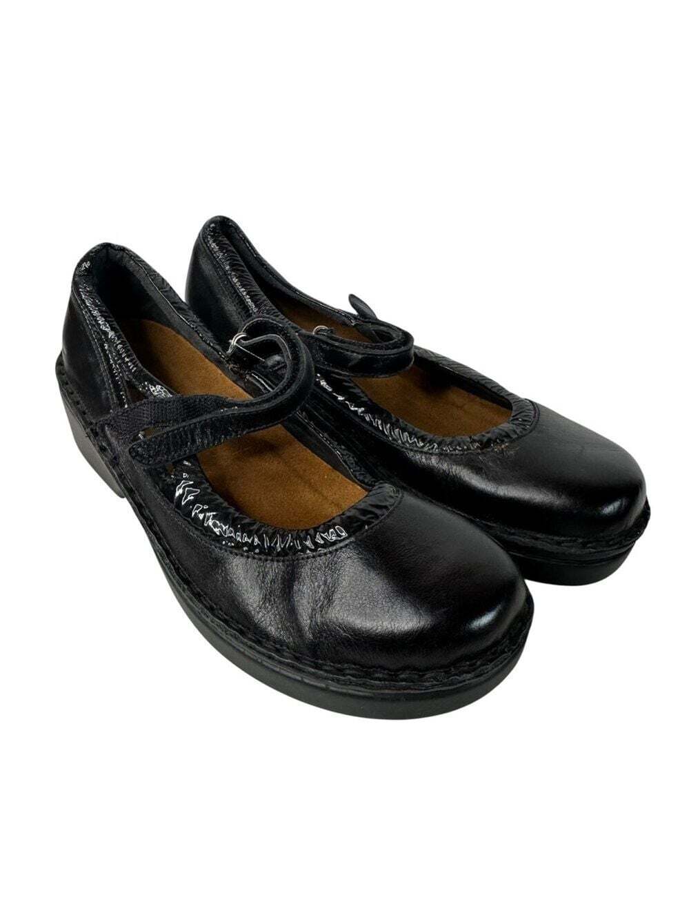 Naot Black Leather Mary Jane Comfort Career Teacher Shoes EU 37 Slip On Size 6